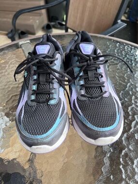 Ryka Black Athletic Sneakers with Purple and Teal Accents